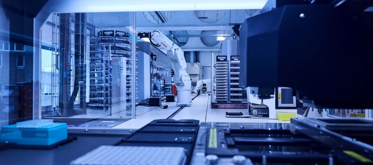 The Edinburgh Genome Foundry automation laboratory at King's Buildings.